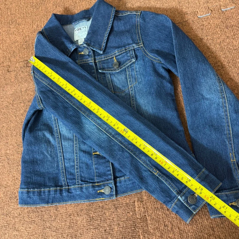 B-‎ The Children's Place Girls Blue Denim Jacket Unicorn Embroidery Size L 10/12